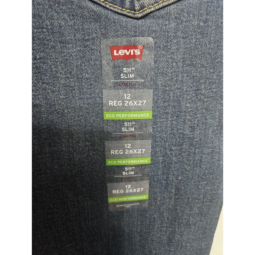 Boys Levis 511 Jeans Blue Sz 12 W26 X 27L
